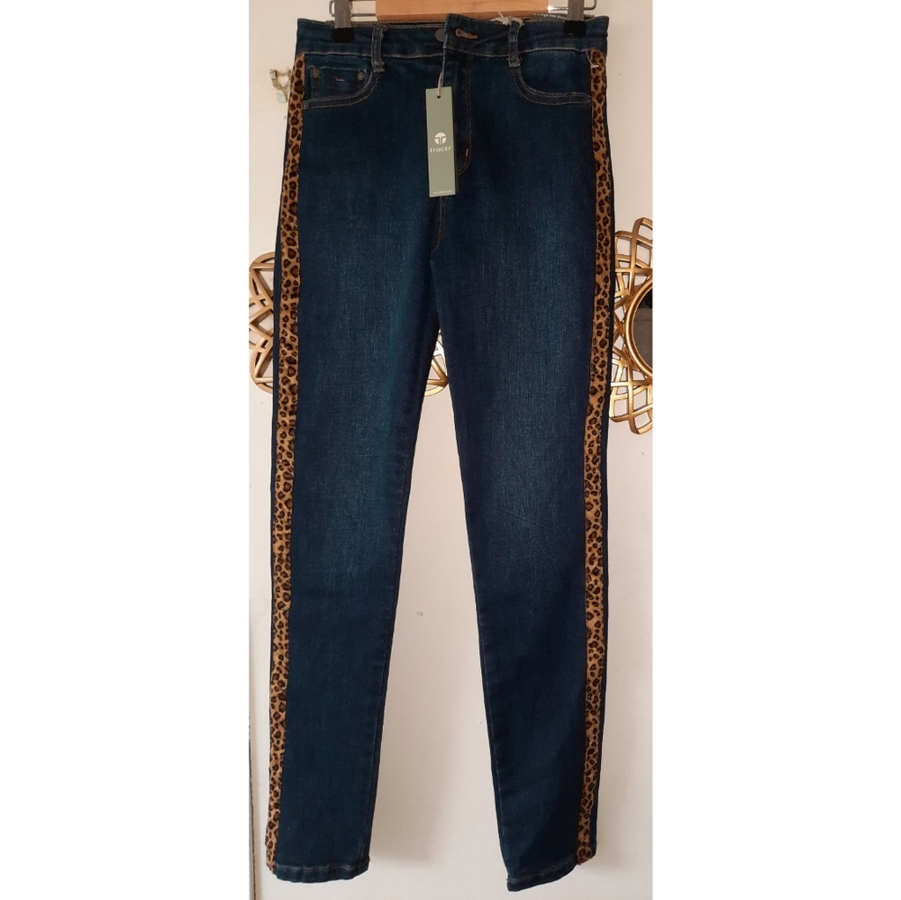 Tractr Leopard Stripe Jeans